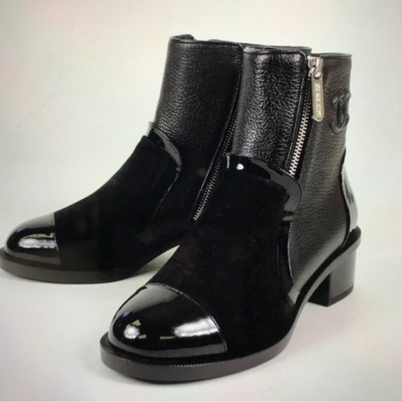 Authentic Chanel Suede & Leather Black Boots Size 40 - Picture 5 of 13
